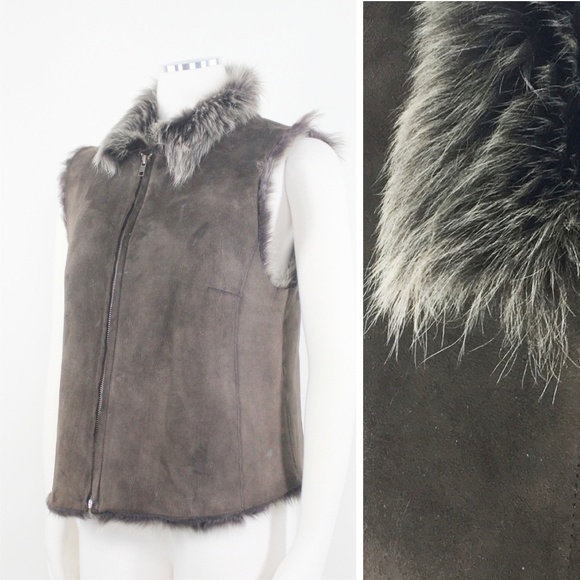 Peruvian Connection Vest Fur Shearling Zip Front L - Picture 1 of 8